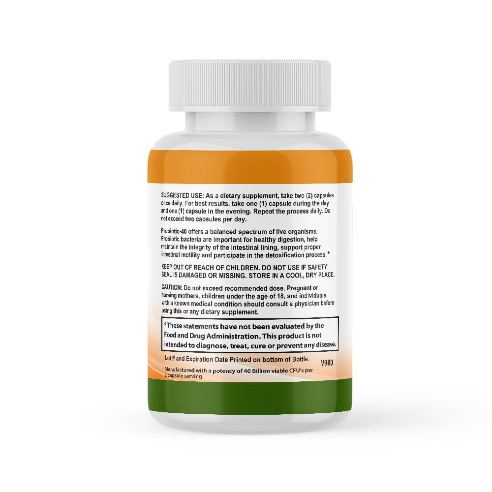 CALMING BLENDS Probiotic, 40 Billion CFU, Bi-Pass Delivery System for Maximum Effectiveness, Shelf Stable, 60 Vegetable Capsules