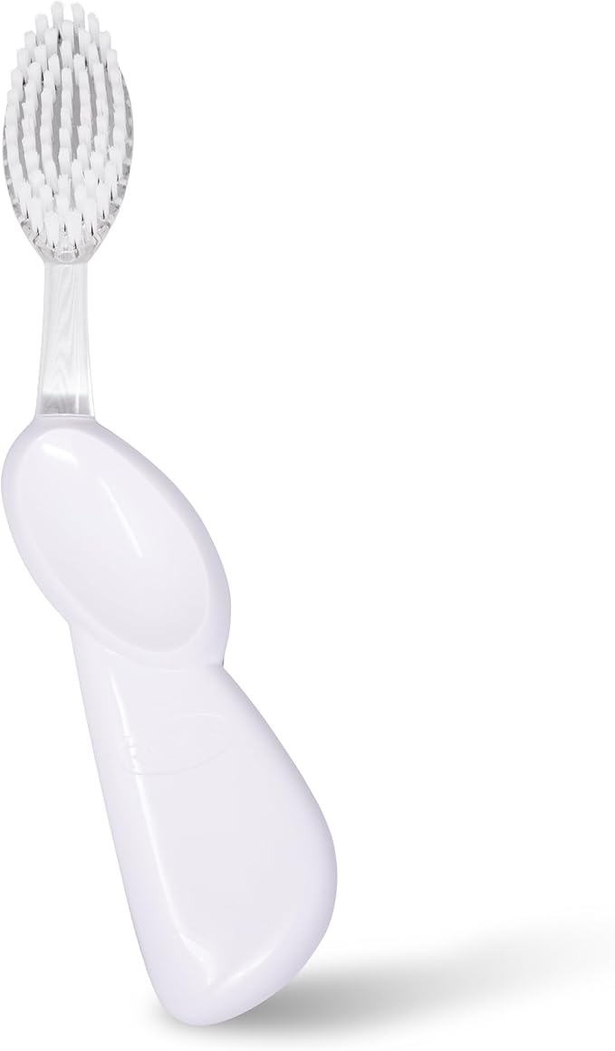 Radius Big Toothbrush with Replaceable Head BPA Free ADA Accepted- Right Hand - Pastel White with Pastel White Case