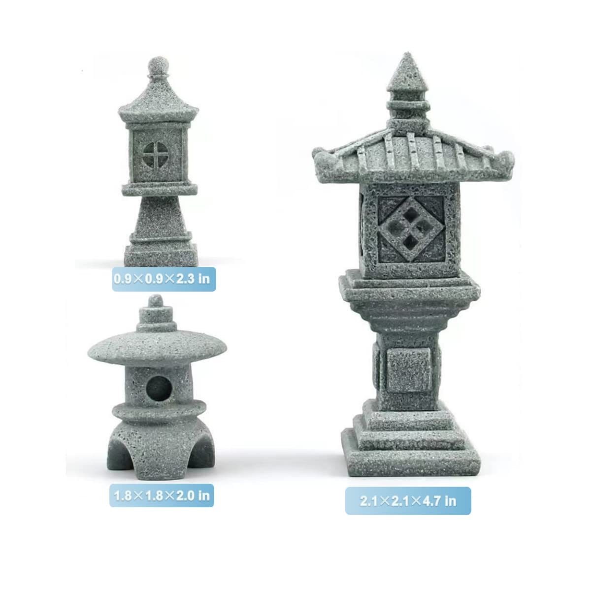 Sdeetesamjun Miniature Fairy Garden Decoration Set,3 Japanese Lantern,10 Stepping Stone Mini Fairy Decor for Garden & Patio Micro Landscape Yard Bonsai Decoration