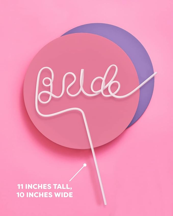 xo, Fetti Bachelorette Party XL White Bride Straw | Bridal Shower Party Decorations | Bride To Be Gift