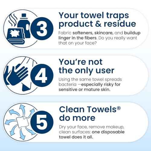 Clean Skin Club Clean Towels XL¢ç, 100% USDA Biobased Face Towel, Disposable Face Towelette, Eczema Association Accepted, Makeup Remover Dry Wipes, Ultra Soft, 1 Pack, 50 Ct