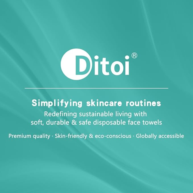 Ditoi Disposable Face Towels,Ultra Thick Face Towelettes XL, Lint-Free Facial Wipes for Makeup Removal & Gentle Skin Care,50 Count, 10"×12", Pearl-textured