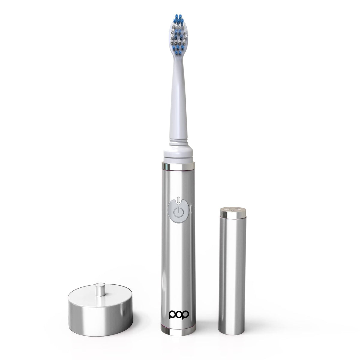 Pop Sonic The Ultimate Pro Toothbrush (Silver) | Rechargeable Tooth Brush w/Up to 40,000 Brush Strokes/Minute - Long-Lasting Dupont Nylon Bristles - for Teens & Adults w/Quadrant Pacer & Timer