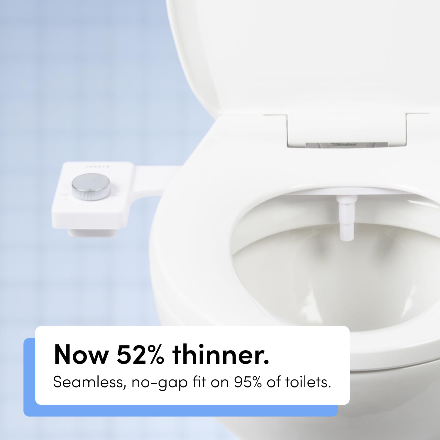 TUSHY Fresh Ultra-Slim Starter Bidet Attachment for Toilet | Non-Electric, Adjustable Water Pressure, Cool Water Rear Wash, Self-Cleaning | Fits Elongated & Round Toilets, Easy 10 Min Install, Bamboo