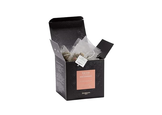 Dammann Freres Sachets, Miss Dammann Tea Bags, Premium Gourmet French Green Tea, Blend Ginger, Passion Fruit, Lime Flavors, 25 Count (Single Pack)