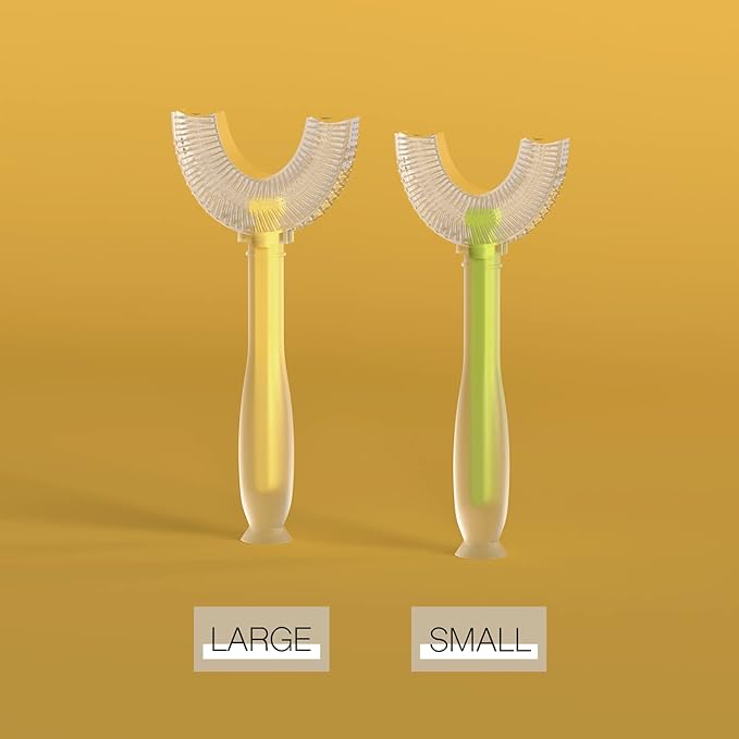 U Shaped Kids Toothbrush 4 Pack, U-Type Whole Mouth Toothbrush for Kids (Age 6-10)