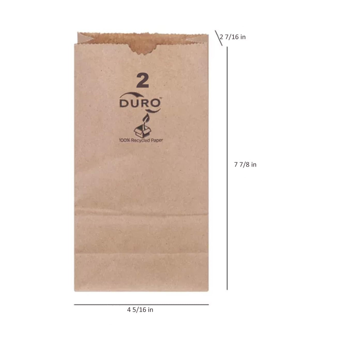 Kraft Paper Bags FSC - MADE IN USA (500ct, 2 lb)