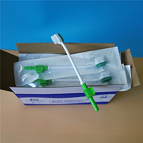 Elderly Oral Cleaning Disposable Suction Swab Toothbrush Head of Green (BOX of 30pcs)