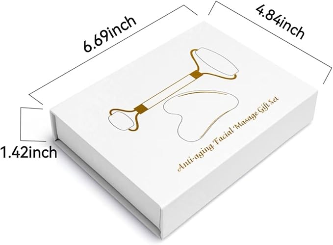 Natural Jade Roller & Gua Sha Set, Self Care Colorful Gift for Face Eye Neck Massager for Women Men, Jade Gua Sha Tool for Face for Skin Care, Improves Skin Tone-Beauty & Skincare (Yellow)