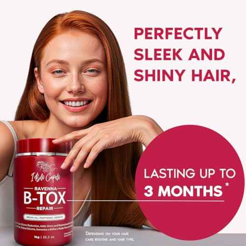 I Belli Capelli Ravenna Repair Hair B-tox -Cirugia Capilar para el Cabello, Formaldehyde-Free- B-tox Capilar Para El Cabello, Long Lasting Anti-Frizz, Smoothing, B-tox Hair Treatment 35.2 oz(1kg)