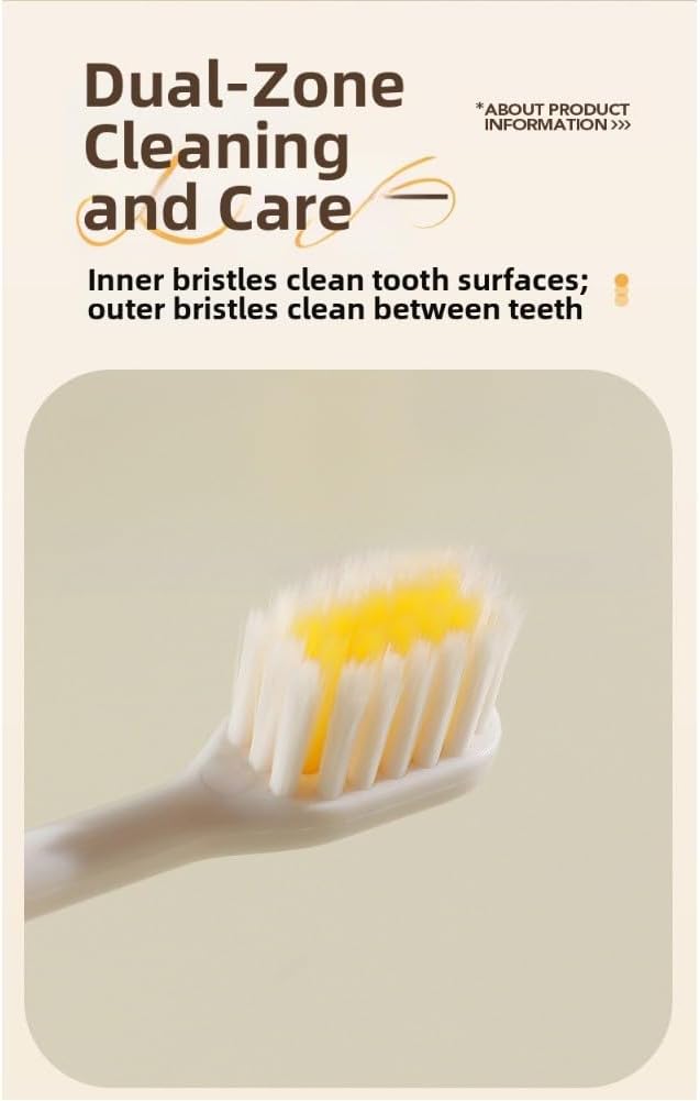 Portable 2-in-1 Travel Toothbrush Set with Compact PP Case and Soft Bristles for Gentle Cleaning, Integrated Toothpaste Storage Holder for On-the-Go Dental Care(White)