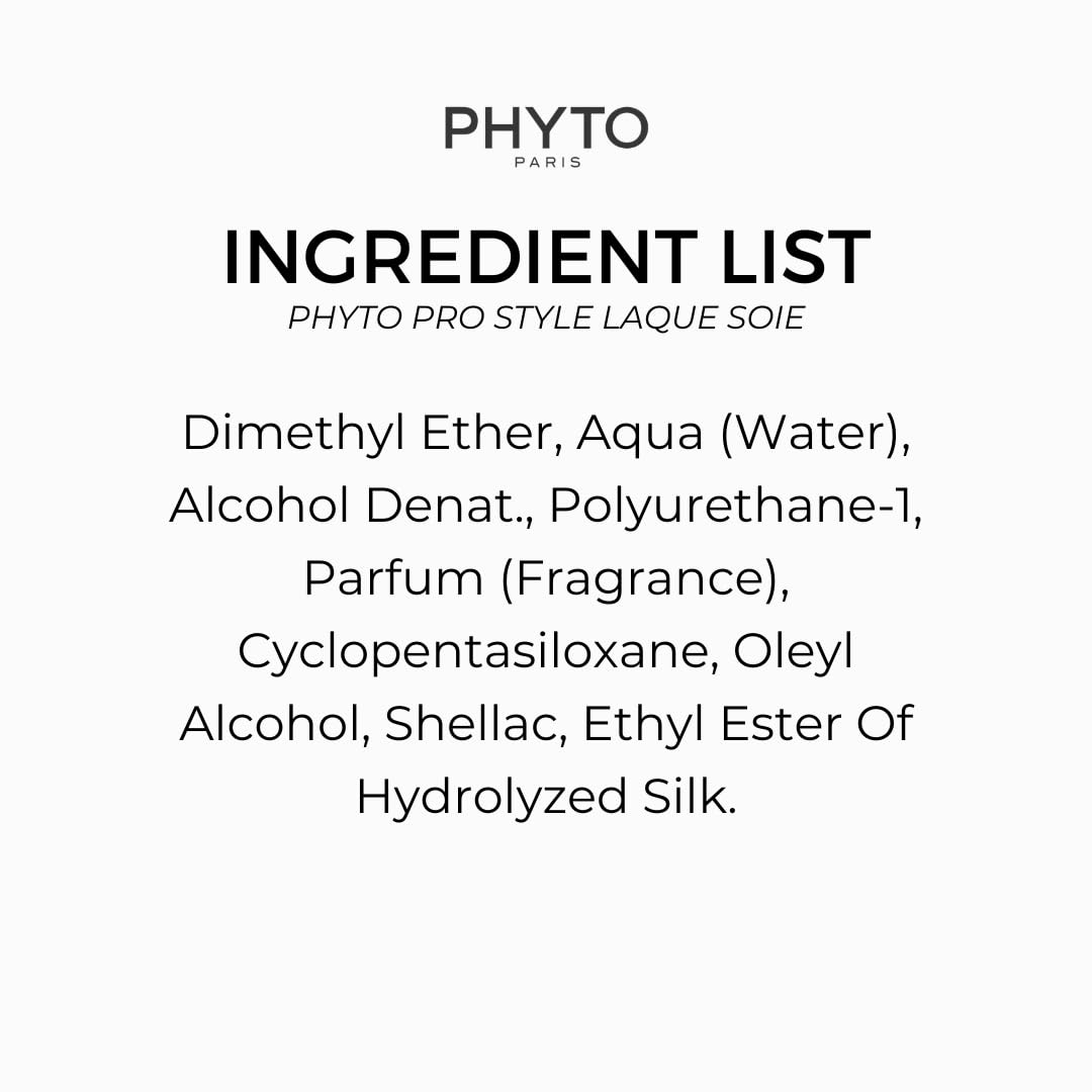 PHYTO Phytolaque Soie Hairspray - Medium Hold & Volume | Silk Protein Finishing Spray for Shine & Frizz Control | Unscented | All Hair Types | Made in France | 10.14 fl oz (300 ml)