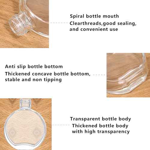 6Pcs, 2 oz Glass Dropper Bottles for Essential Oils,60ml flat round perfume bottle with Eye Droppers,for Essential Oils,Perfumes, Serums - Leakproof for Travel (Clear)