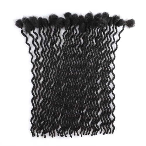Curly Wave Loc Extensions Human Hair 0.4cm&0.6cm width 6-18 inch 10,30 strands 100% human hair locs extensions for men women Handmade Permanent Dread Extensions0.6cm 12inch 30strands