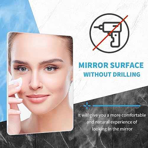 Shower Mirror Fogless Shaving with Razor Holder for Shower, Anti Fog Shower Mirror & includes 2 Razor Hooks & 2 Mirror Hooks, Easy Install & Unbreakable, Mirror for Shower Wall(Small 6.8x5.2in)