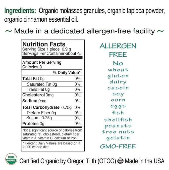 St. Claire's Organic Herbal Pastilles, (Cinnamon, 8 Ounce Refill Bag, over 240 pieces) | Gluten-Free, Vegan, GMO-Free, Plant-based, Allergen-Free | Made in our Allergen-Free facility