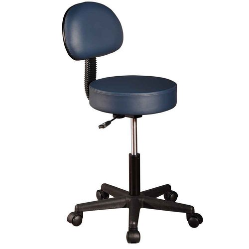 Master Massage Pneumatic Rolling Massage Stool with Backrest Royal Blue