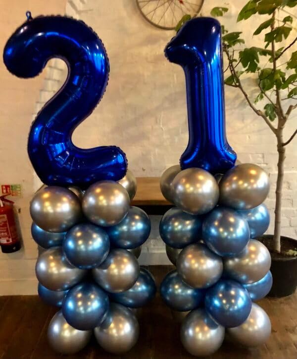Night Blue Number 1 Balloon for First Birthday 40 Inch, 1st One Number Balloons Birthday Decorations for Girl Boy Toddler Baby