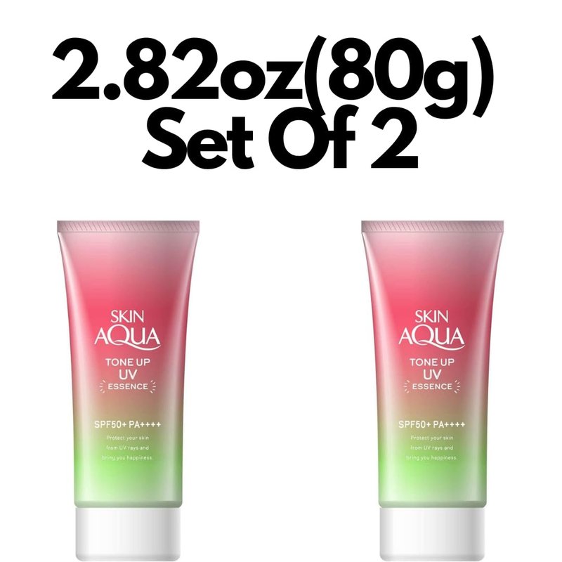 Skin Aqua Sunscreen Tone Up Uv Essence Happiness Aura Rose Color Floral Scent 2.82oz(80g) Set Of 2