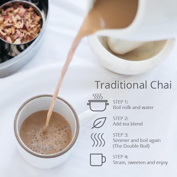 The Chai Box Top Selling Loose Leaf Tea Gift Set - Featured in Oprah's Favorite Things | 3-Flavor Caffeinated Chai Tea Gift Box with Stainless Steel Steeper (3 Pack) | Small Batch Loose Leaf Tea with Whole, Premium Spices