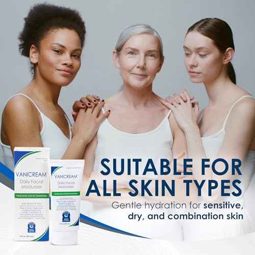 Vanicream Daily Facial Moisturizer With Ceramides and Hyaluronic Acid - Formulated Without Common Irritants for Those with Sensitive Skin, 3 fl oz (Pack of 1)