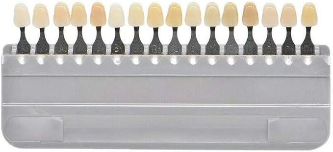 3D Teeth Whitening Shade Guide Porcelain - 16 Colors/Set Tooth Bleaching Shade Chart Mold - Tracking & Comparing - Dental Material Equipment - Oral Care