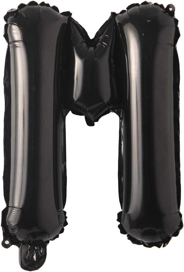 Black 28 inch Letter Balloons Alphabet Number Balloons Foil Mylar Party Wedding Bachelorette Birthday Bridal Baby Shower Graduation Anniversary Celebration Decoration (Can not Float) (28 inch Black M)