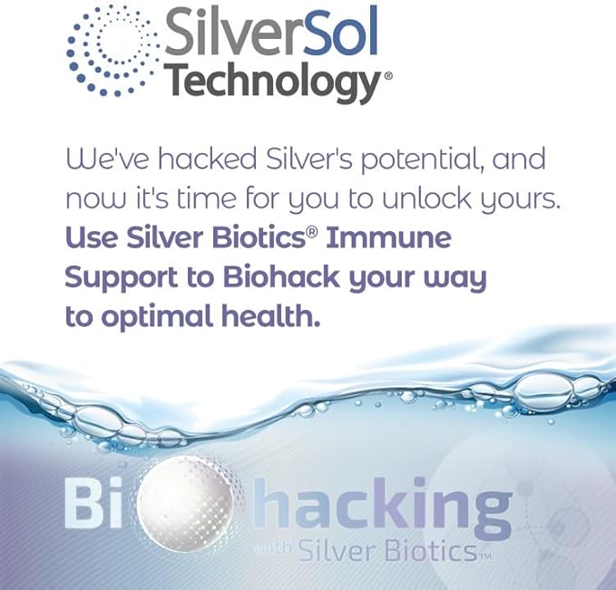 Silver Biotics Patented Multivalent SilverSol Technology | Ag₄O₄ 10 PPM Immune Support | Bio-Hacking Immune Building Natural Support | 8 Fl Oz