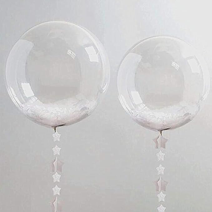Bobo Balloons 50 Packs, 20 Inch Helium Style Transparent Bubble Clear Balloons for LED Light Up Decoration, Gifts for Christmas,Wedding,Birthday Party Decorations (LED String Not Included)