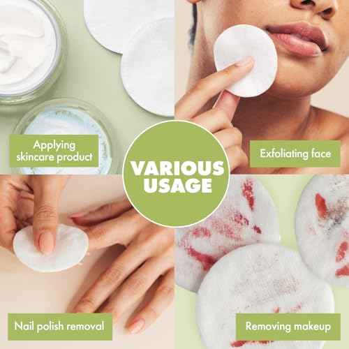 Intrinsics Cotton Naturelles (80 Count) - 2¡± Medium-High Absorbency Cotton Rounds, Lint-Free Hypoallergenic Cotton Pads, for Makeup Removal, Cleansing & Cosmetic Application