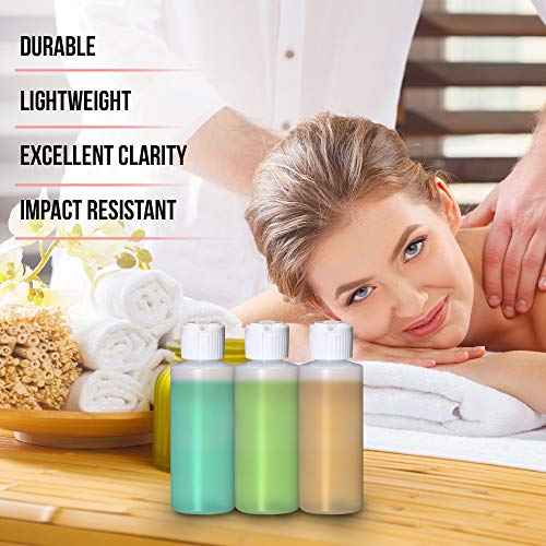 Plastic Cylinder Bottles with Flip Top Pour Spout - BPA-Free & Refillable Containers- Durable, Affordable Price - Store Lotion and Any Kind Liquid-Based Products, Size 4 Oz (6 Pack)