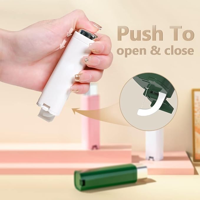 Portable Floss Dispenser with 100 Pcs Dental Floss, Dental Floss Dispenser Dental Floss Picks Case,Portable Automatic Floss Dispenser Floss Organizer Travel Floss Case (Pink-2PCS)