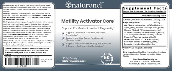 Motility Activator Core Capsules - Cleanse Pills Daily Premium Support, Motility Activator Cleanse Natural Digestive Formula for Overall Health & Wellness Supplement (1)
