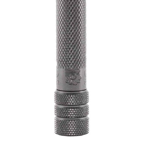 MERKUR 23B Double Edge Safety Razor - Black Long Knurled Brass Handle Made in Germany Plastic-Free Three Piece Design Closed Comb Straight Bar