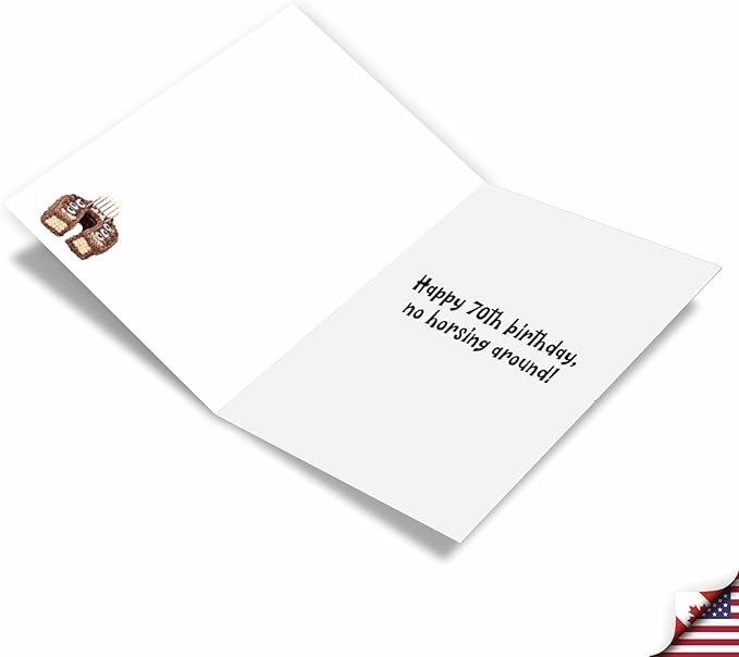 NobleWorks Funny 70th Birthday Milestone Greeting Card with 5 x 7 Inch Envelope (1 Card) Horse Teeth-70 C10250MBG