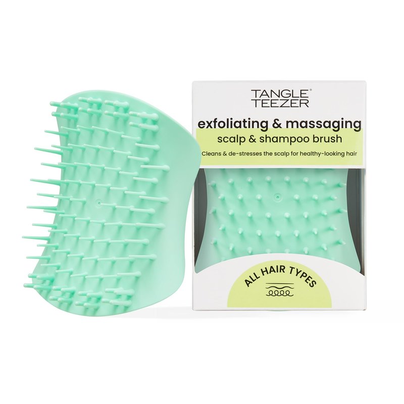 Tangle Teezer Scalp & Shampoo Hairbrush, to Exfoliate, Massage, and Cleanse, for All Hair Types, Mint