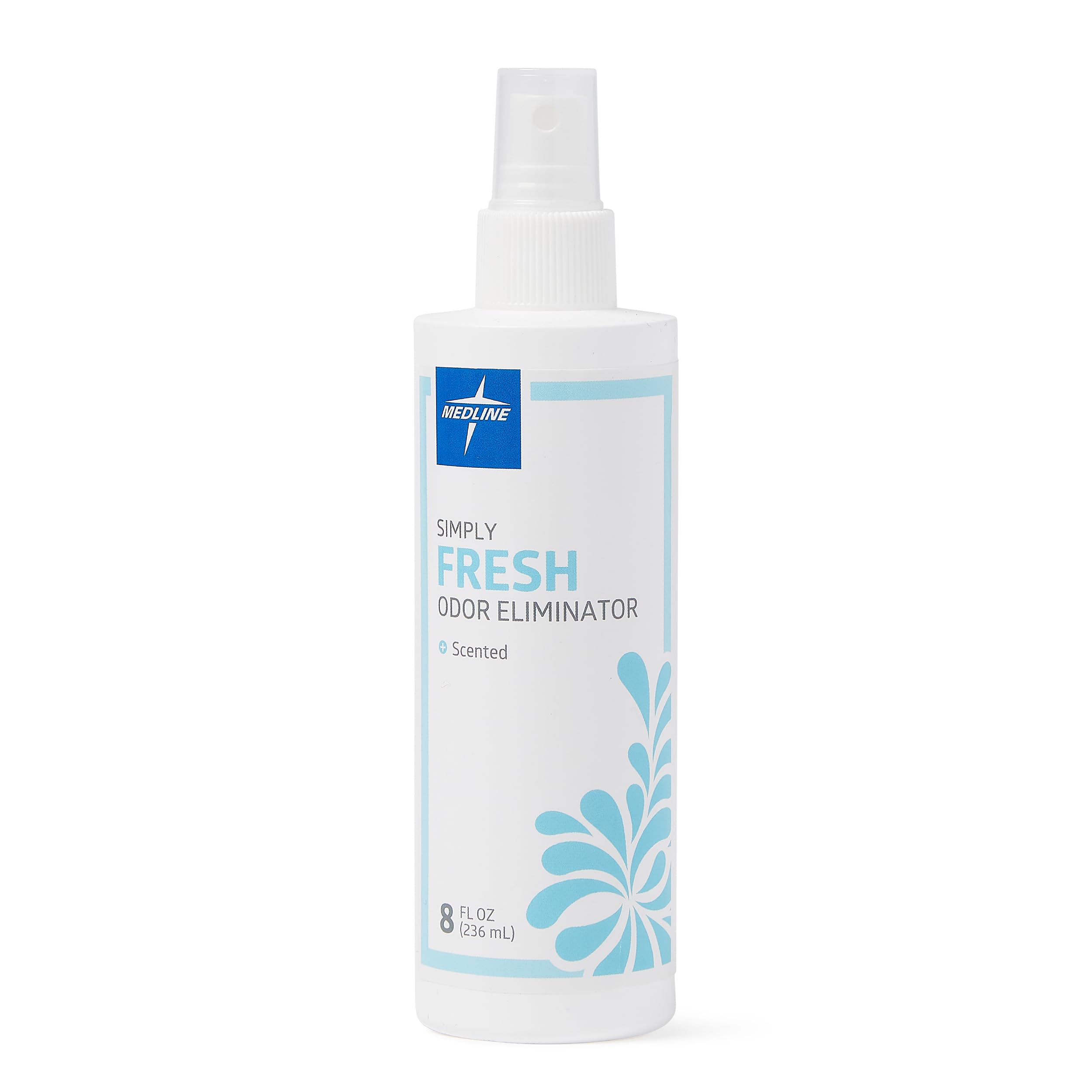 Medline Simply Fresh Odor Eliminator 8 Oz Spray, Lightly Scented, Pump Bottle, Convenient Odor Neutralizer, Bathroom, Home, Pets, Healthcare, 1 Bottle
