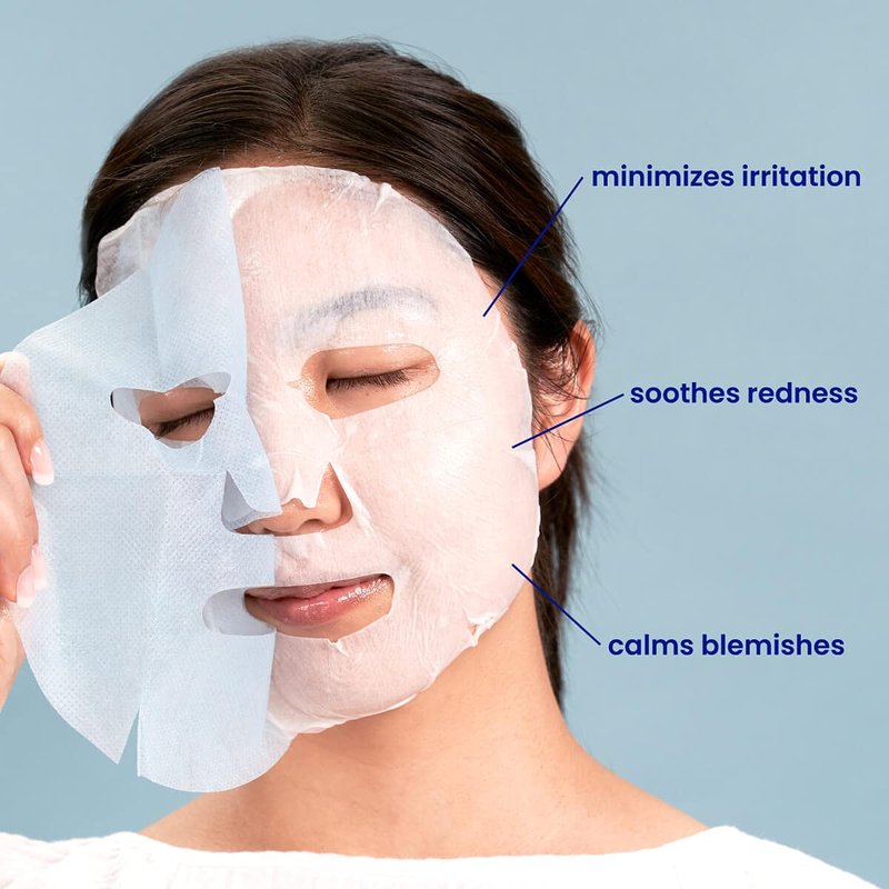 FACETORY K Beauty Face Mask Skin Care - CALMING Sheet Mask for ACNE-PRONE Skin with Heartleaf Extract | Calms Redness Smoothes Texture (10 Pack)