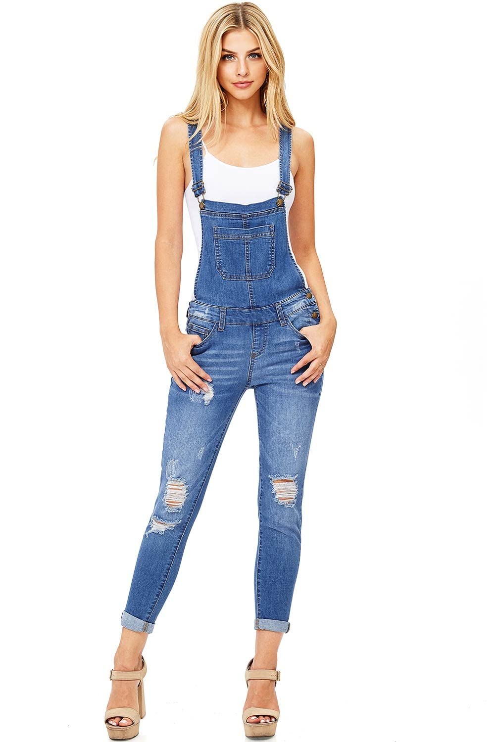 Wax Women's Juniors Ankle Length Skinny Leg Denim, Medium Denim, Size 3X