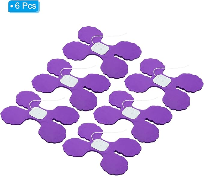 PATIKIL 9.8ft Four-Leaf Garland, 6 Pack Tissue Paper Hanging Flower Garland Reusable Streamers for Party Wedding Backdrop Decorations, Dark Purple