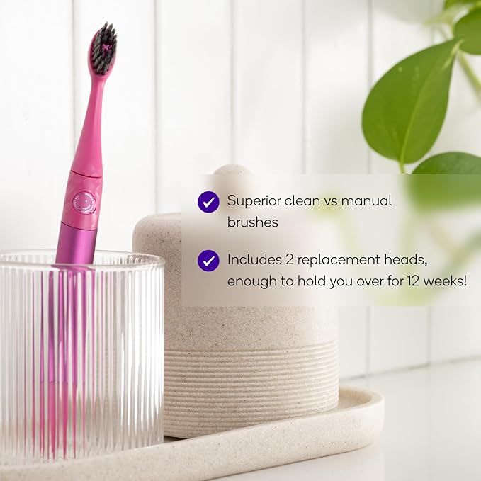 BURST Replacement Heads for Nova Sonic Toothbrush (White) | Super-Soft Bristles Reduce Risk of Abrasion & Irritation | Tapered Ends Reach Below The Gumline | for a Whiter, Brighter Smile