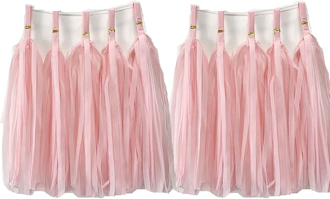 Tissue Paper Tassels Garland Banner Table Decor Party Banner Wedding Birthday Baby Shower Nursery Party Decorations Supplies (20, Lt-Pink)