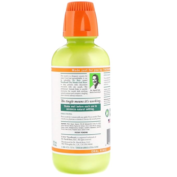 Thera Breath Dry Mouth Oral Rinse Tingling Mint, 16 Oz