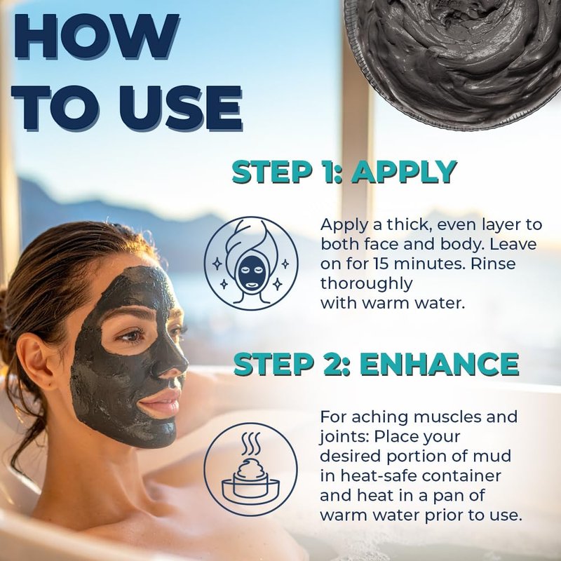 Natural Elephant Dead Sea Mud Mask (40oz (Pack of 4 9.9oz Jars))