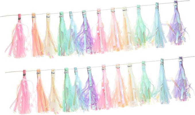 2Pcs Hanging Tassel Garland Banners for Christmas Showers Birthdays and Eye Catching Backdrop for Walls Tables and Windows