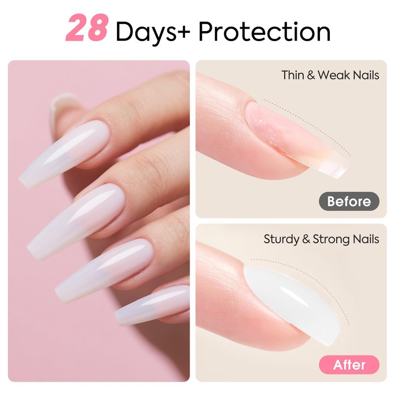 CANNI Quick Builder Nail Gel For Nails Set – 6 Colors 9ML Clear White Pink, Soak Off UV LED Nail Extensions & Strengthening, Self-Leveling Builder Gel for DIY Manicure & Salon Use Women