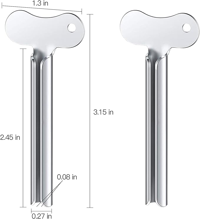 ZOCONE Toothpaste Squeezer, 12pcs Metal Tube Squeezer Key Stainless Steel Toothpaste Roller Tube Wringer for Paint, Cream, Cosmetic and Hair Dye(A)