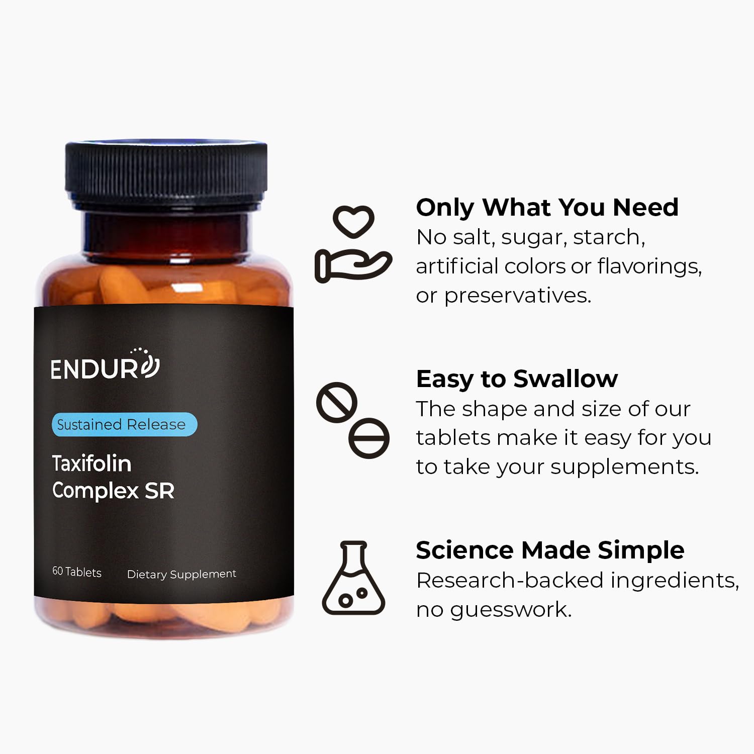 ENDUR Taxifolin SR (Sustained Release) Dihydroquercetin - DHQ 60 mg (60 ct)