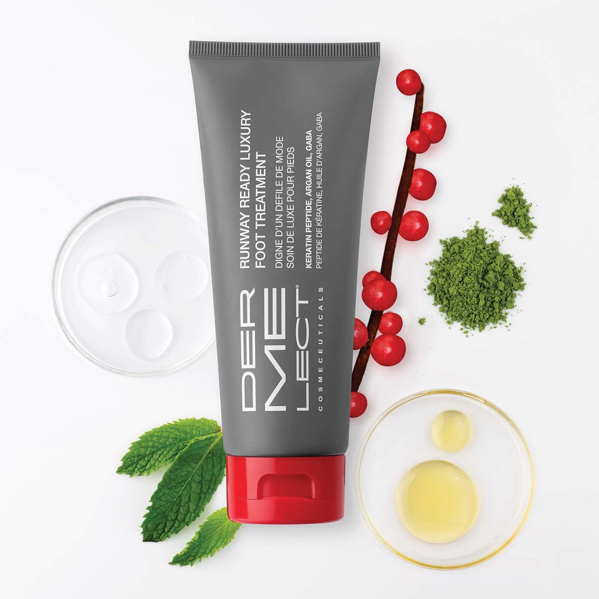 Dermelect Runway Ready Luxury Foot Treatment - Rich Peptide Cream with Argan Oil, Shea Butter & Hyaluronic Acid for Dry, Rough, Chapped Feet, Smooths and Revives Cracked Heels, 3.5 oz