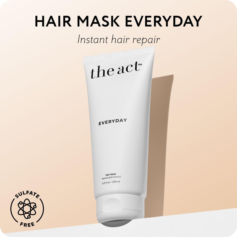 The Act Everyday 2-in-1 Hair Mask Conditioner - Deep Hydration, Repair, Nutrition for All Hair Types - Enriched with Avocado & Coconut Oils 6.8 Fl oz